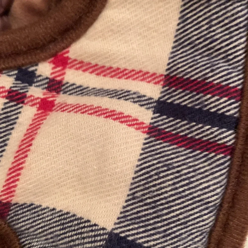 XS/SM Brown/Red Plaid Pet Harness